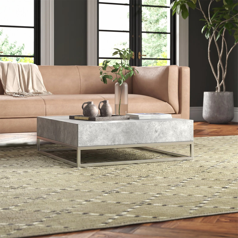 Latitude Run® Modern Square Concrete Coffee Table Wayfair